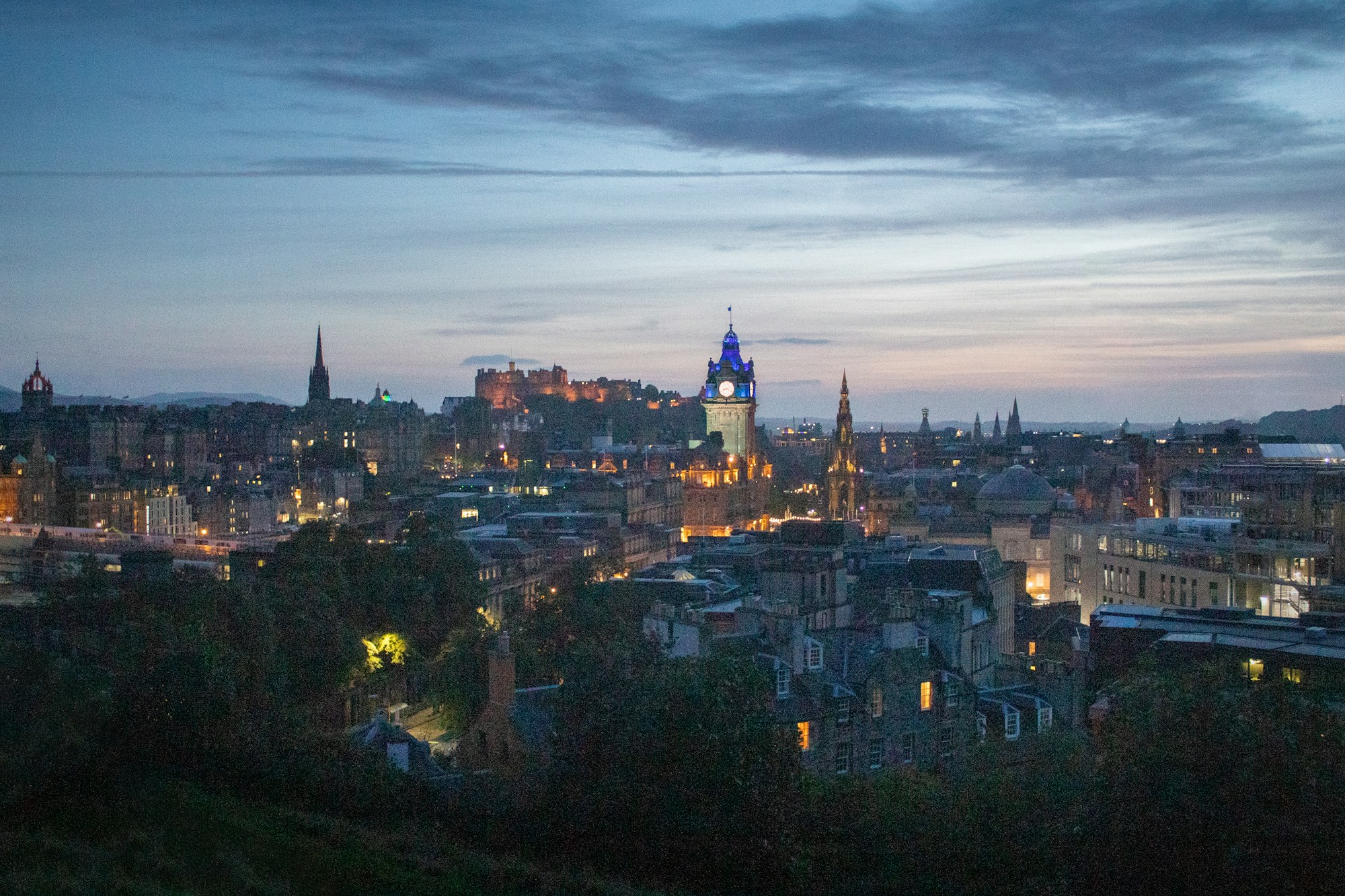 Edinburgh skyline at dusk